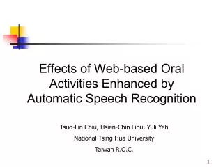 Effects of Web-based Oral Activities Enhanced by Automatic Speech Recognition