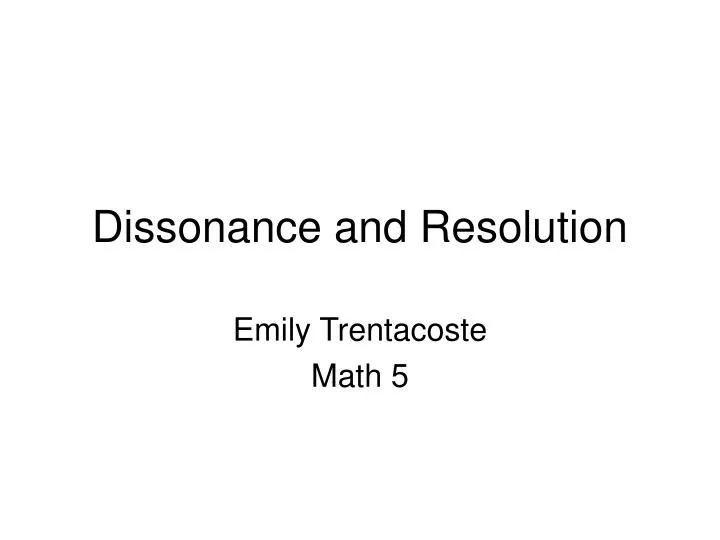 dissonance and resolution