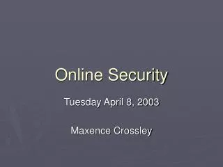 Online Security