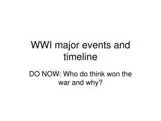 WWI major events and timeline