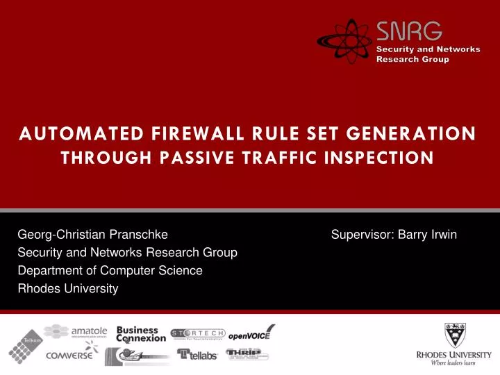 automated firewall rule set generation through passive traffic inspection