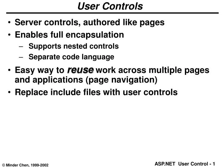 user controls