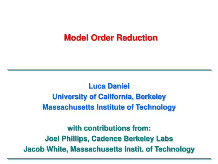 model order reduction