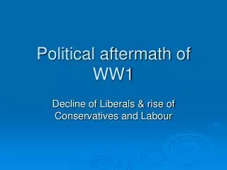 Political aftermath of WW1