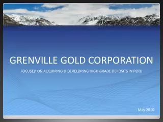 GRENVILLE GOLD CORPORATION