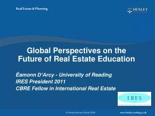 Global Perspectives on the Future of Real Estate Education