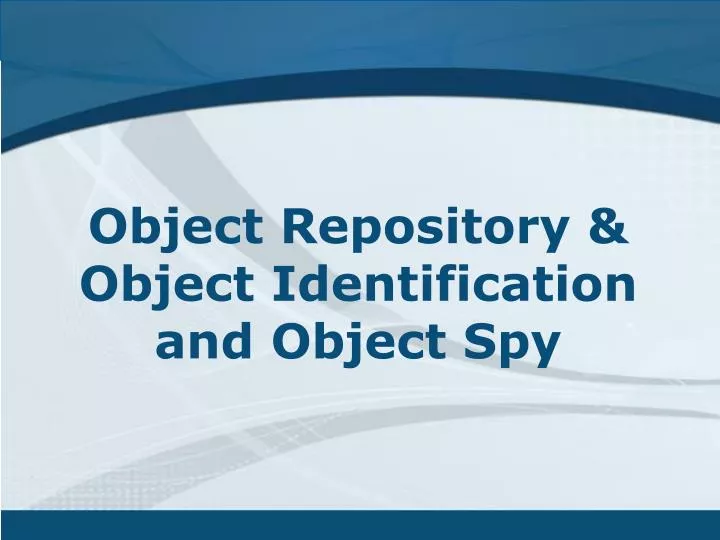 object repository lesson