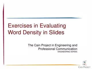Exercises in Evaluating Word Density in Slides