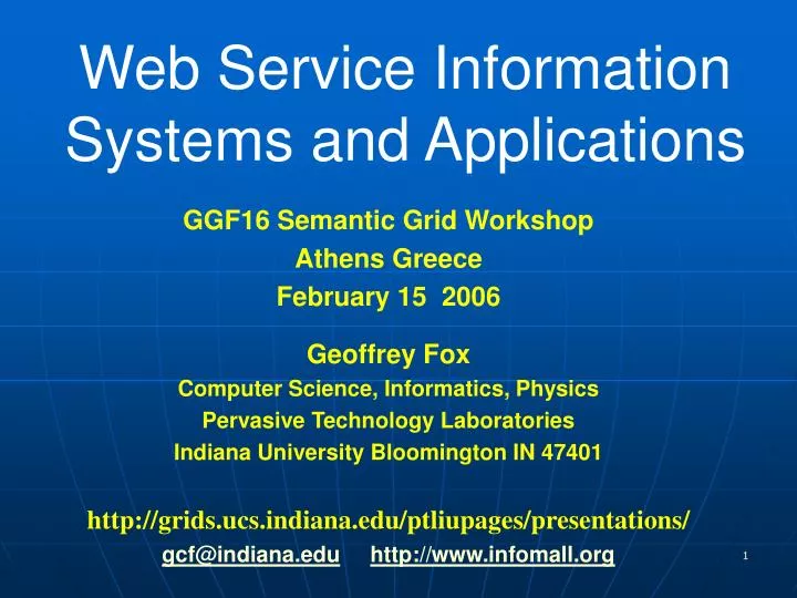 web service information systems and applications