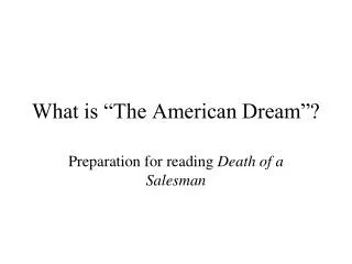 what is the american dream