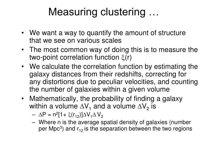 measuring clustering