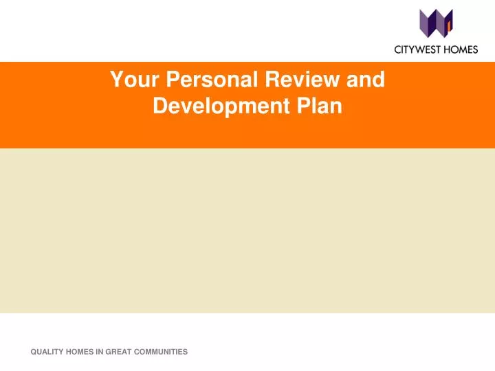 your personal review and development plan