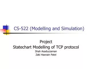 CS-522 (Modelling and Simulation)