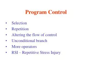 Program Control