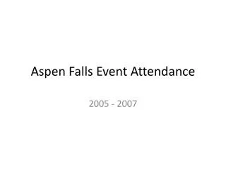 Aspen Falls Event Attendance