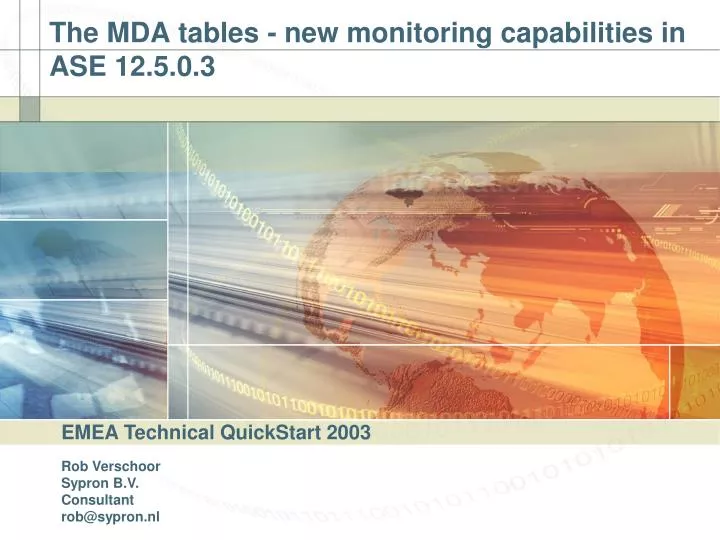 the mda tables new monitoring capabilities in ase 12 5 0 3