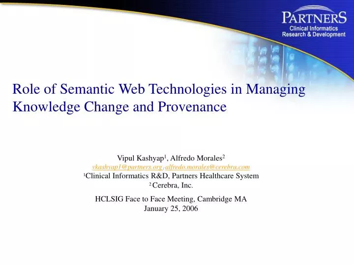 role of semantic web technologies in managing knowledge change and provenance