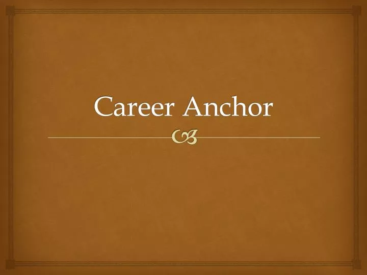 career anchor