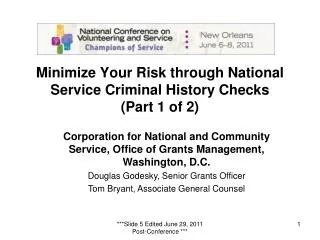 Minimize Your Risk through National Service Criminal History Checks (Part 1 of 2)