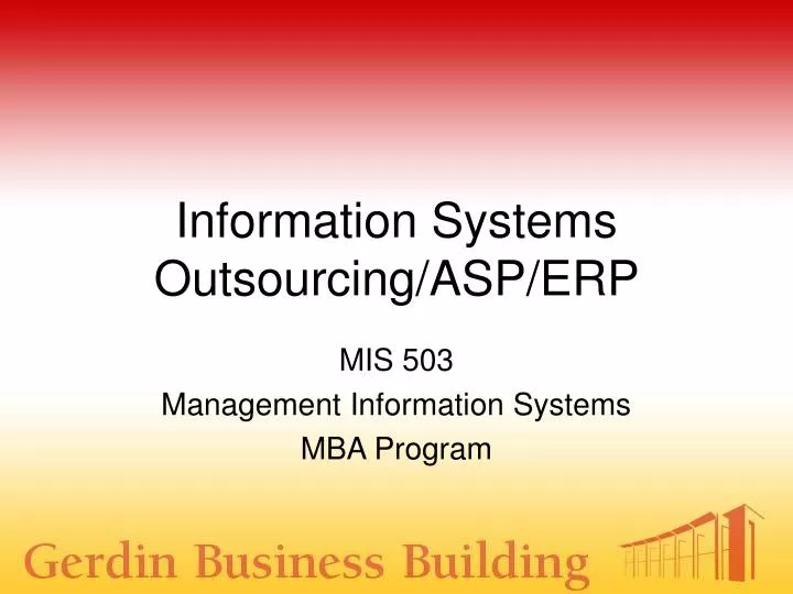 information systems outsourcing asp erp