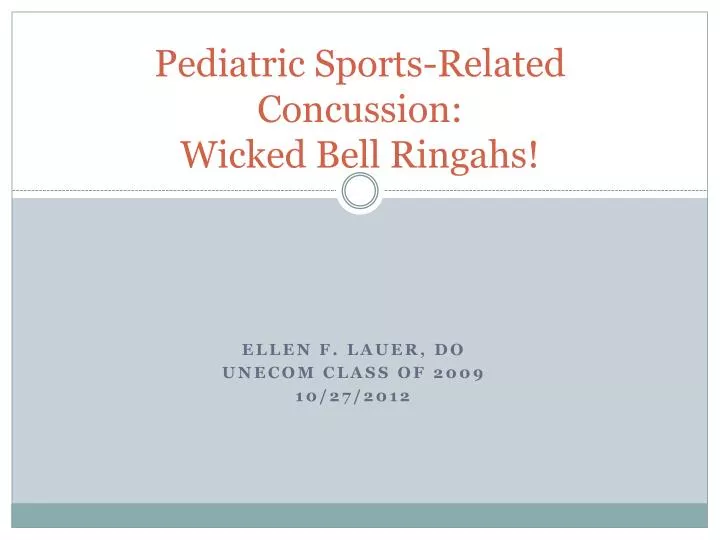 pediatric sports related concussion wicked bell ringahs
