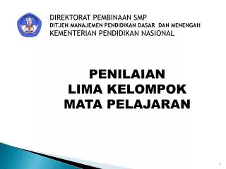 penilaian lima kelompok mata pelajaran