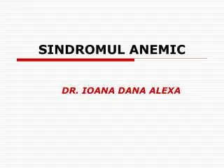 sindromul anemic
