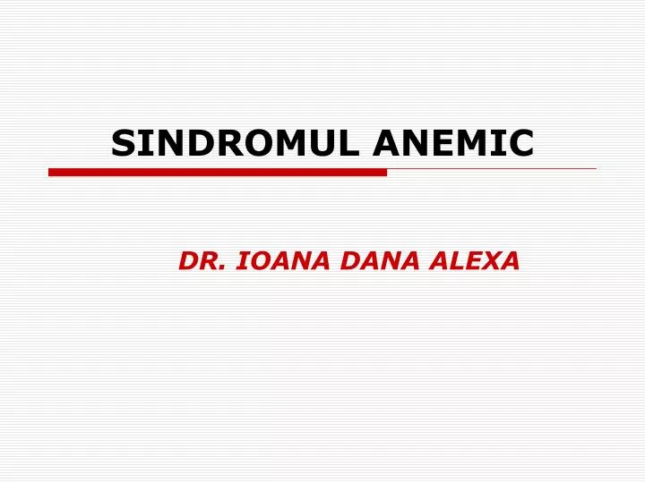 sindromul anemic