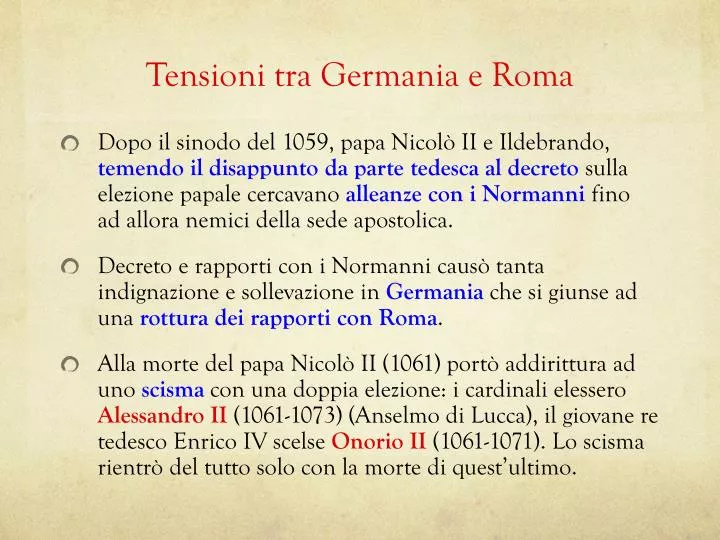 tensioni tra germania e roma
