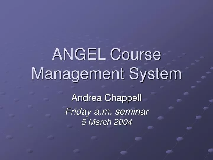 angel course management system
