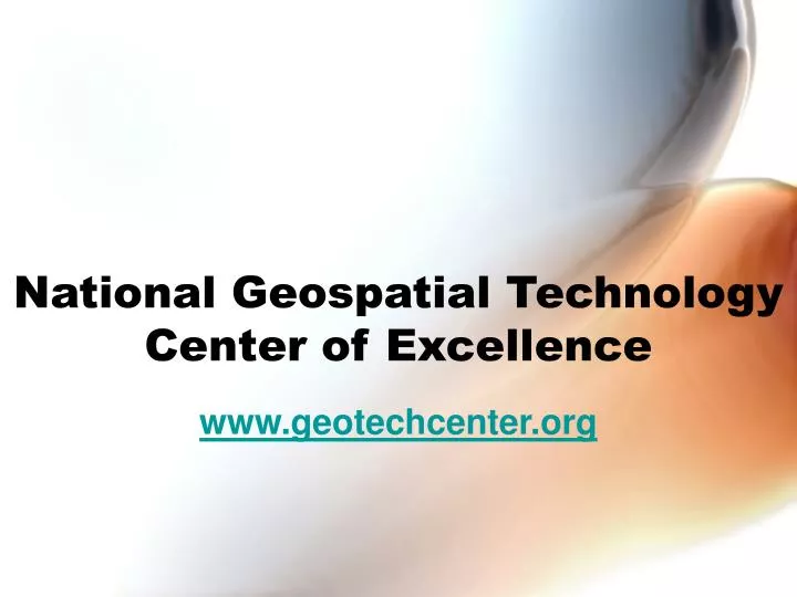 national geospatial technology center of excellence