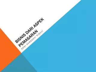 bisnis dari aspek pemasaran