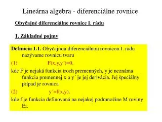 line rna algebra diferenci lne rovnice