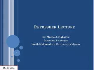 Refresher Lecture