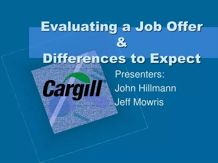 evaluating a job offer differences to expect
