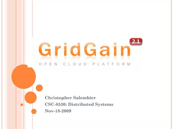 christopher salembier csc 8530 distributed systems nov 18 2009