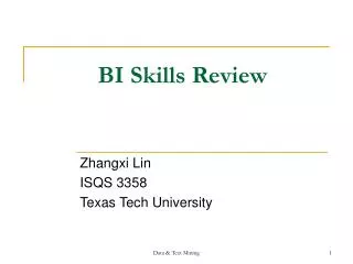 BI Skills Review