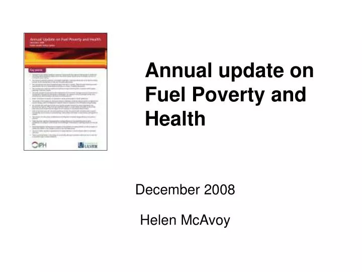 annual update on fuel poverty and health