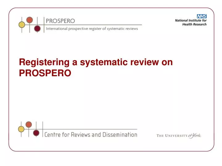 registering a systematic review on prospero