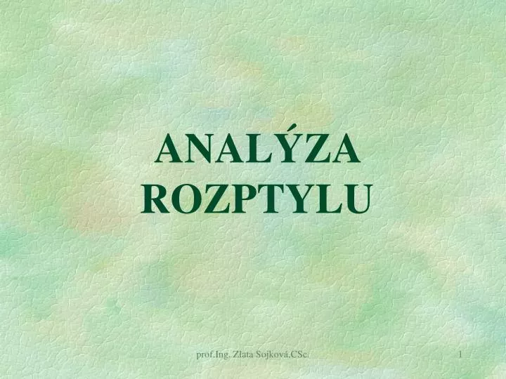 anal za rozptylu