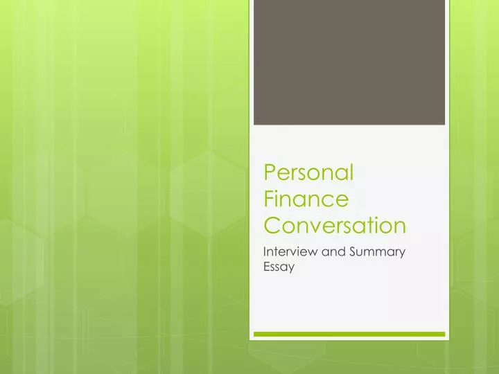 personal finance conversation