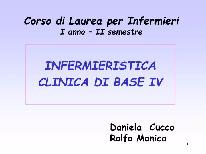 corso di laurea per infermieri i anno ii semestre