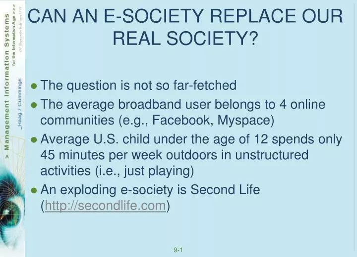 can an e society replace our real society