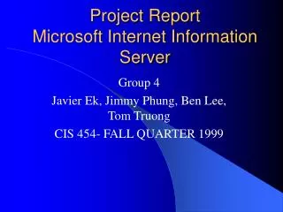 Project Report Microsoft Internet Information Server