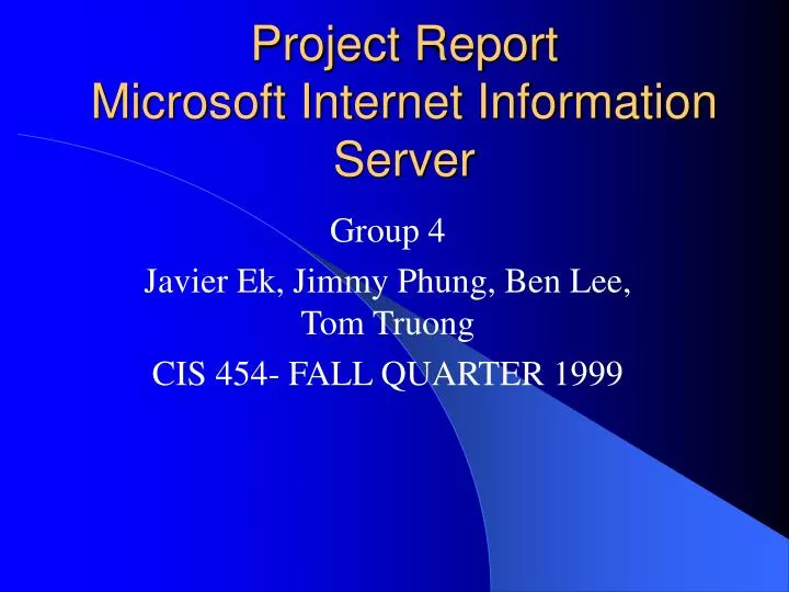 project report microsoft internet information server
