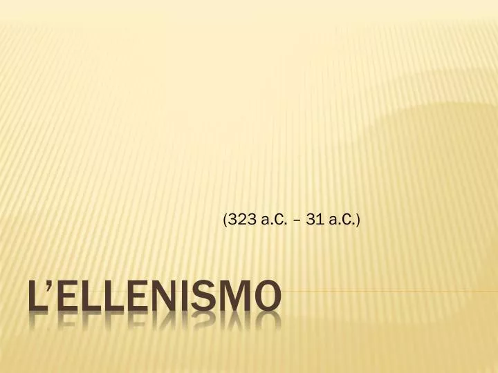 l ellenismo