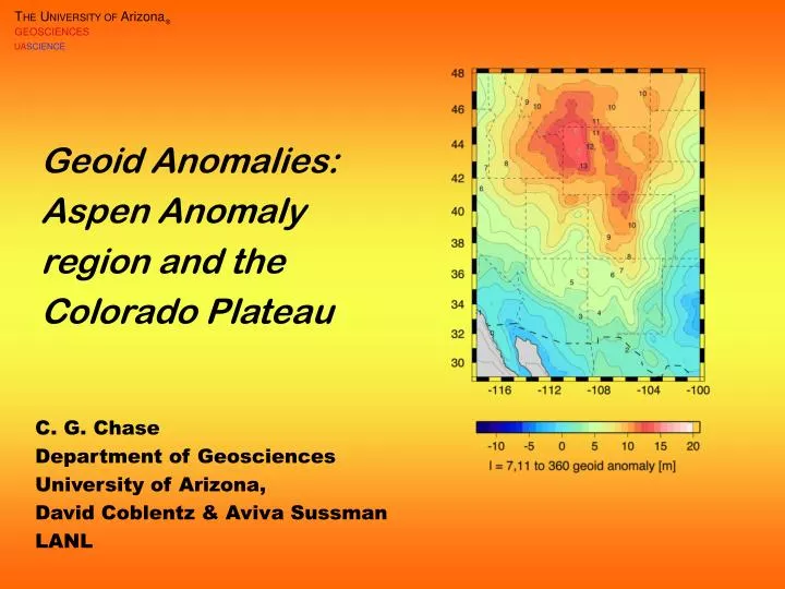 geoid anomalies aspen anomaly region and the colorado plateau