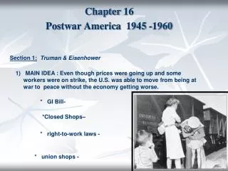 Chapter 16 Postwar America 1945 -1960