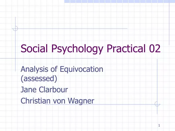 social psychology practical 02