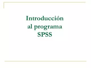 introducci n al programa spss